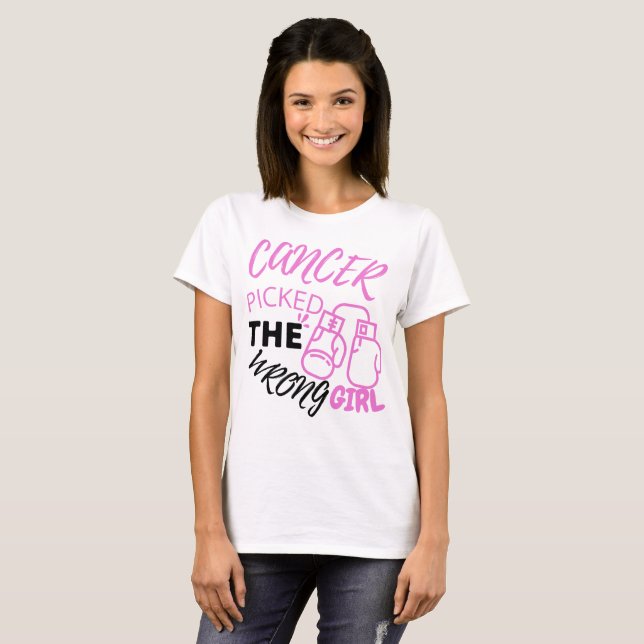 Camiseta O cancer escolheu a garota errada  (Frente Completa)