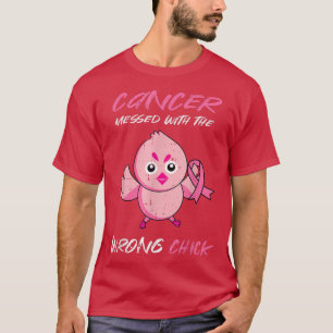 Camiseta O Câncer Mexeu Com a Gata Errada Lindo Seio Pode