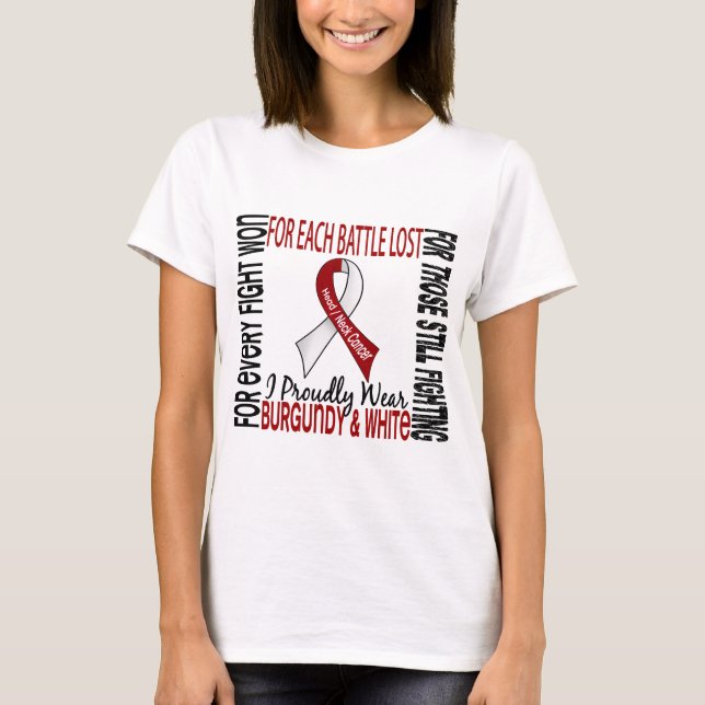 Camiseta O cancer principal e de pescoço eu visto orgulhosa (Frente)
