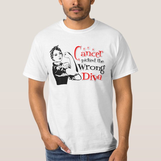 Camiseta O câncer pulmonar escolheu a diva errada (Frente)