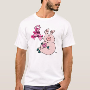 Camiseta o cancer vai sobreviver a porco
