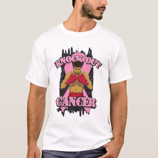 Camiseta O cancro da mama bate para fora o cancer (Frente)