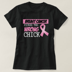 Camiseta O cancro da mama escolheu a diva errada