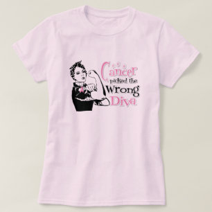 Camiseta O cancro da mama escolheu a diva errada