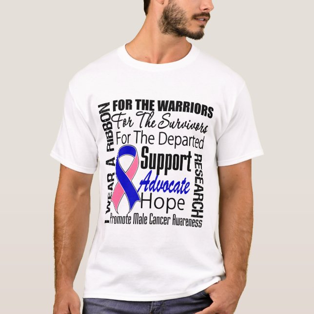 Camiseta O cancro da mama masculino eu visto um TRIBUTO da (Frente)
