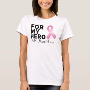 Camiseta O cancro da mama para meu herói personaliza