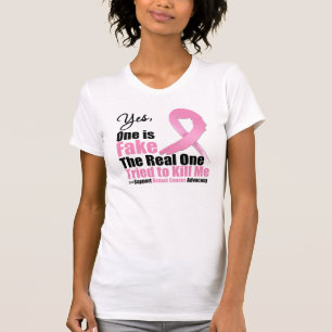 Camiseta O cancro da mama um é falsificação