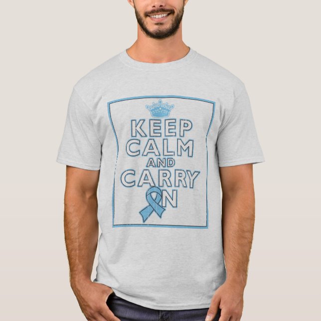 Camiseta O cancro da próstata mantem a calma e continua (Frente)