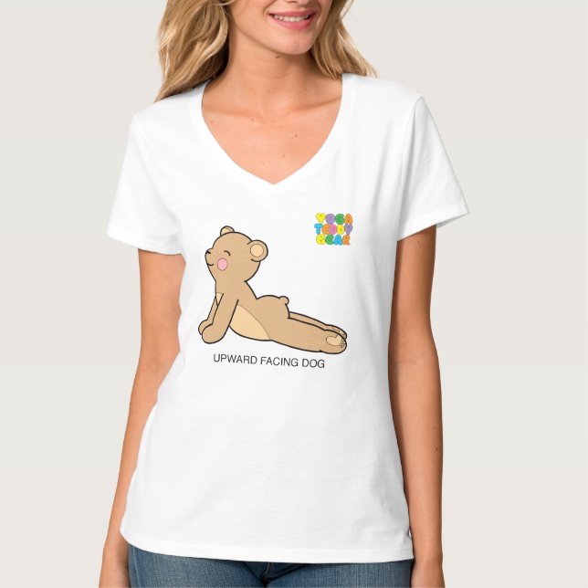 Camiseta O cão ascendente do urso de ursinho da (Frente)