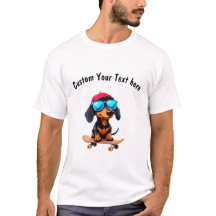 O cão Dachshund Personalizável Dirige um skate
