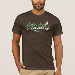 Camiseta O cão de border collie ostenta o T escuro