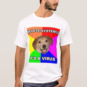 Camiseta O cão do conselho diz: Suprima do vírus