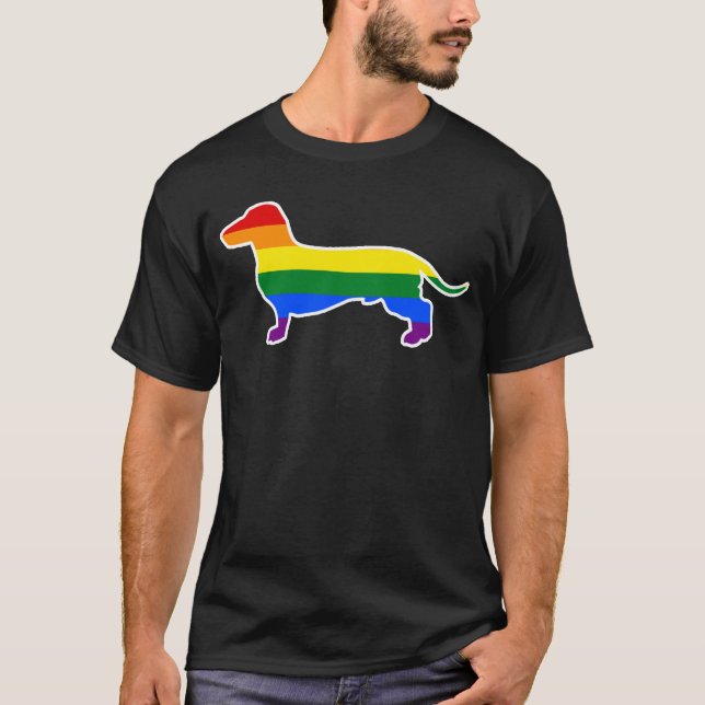Camiseta O cão do orgulho gay veste a mamã do Doggy do (Frente)
