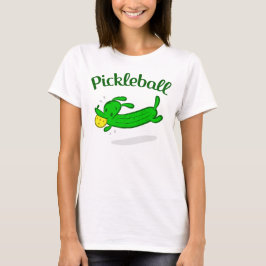 Camiseta O cão do Pickleball das mulheres conserva o