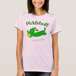 Camiseta O cão do Pickleball das mulheres conserva o