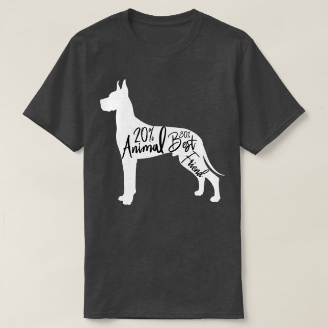 Camiseta o cão é 20 animais 80 amigos1 (Frente do Design)