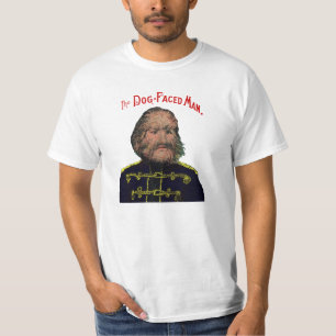 Camiseta O cão enfrentou o homem