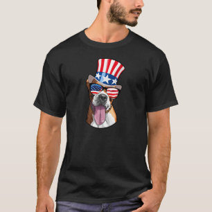 Camiseta O cão EUA do pugilista embandeira vidros do chap