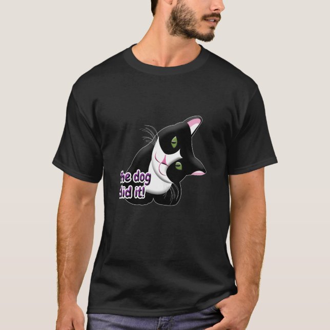 Camiseta O cão fez isso, Cat (Frente)