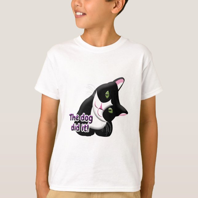 Camiseta O cão fez isso, Cat (Frente)