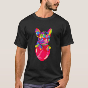Camiseta O Cão-Grande Francês Trapalha Cão Colorido Adoção