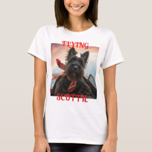 Camiseta O Cão-Terrier escocês voador