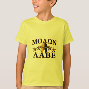 Camiseta O capacete espartano 5 do guerreiro de Molon Labe
