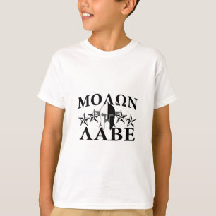 Camiseta O capacete espartano 5 do guerreiro de Molon Labe