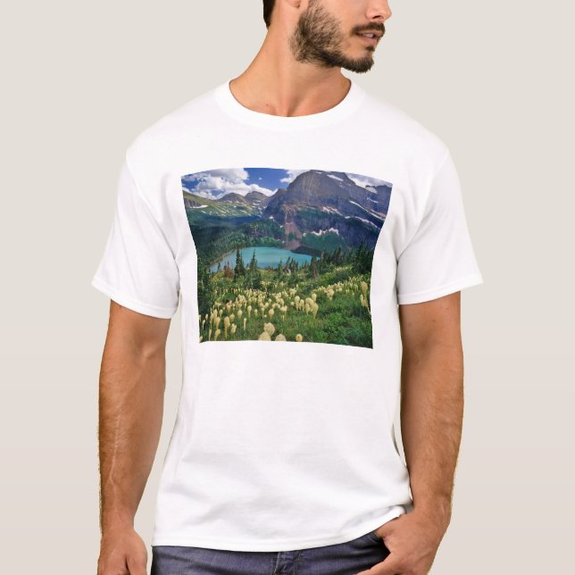 Camiseta O capim acima do Lago Grinnell, em Muitos (Frente)