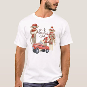 Camiseta O carro do pedal do macaco da peúga, peúga Monke
