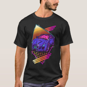 Camiseta O Carro Esportivo Japonês, O Pastel Retro Vaporwav