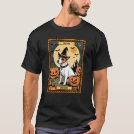 Camiseta O Cartão de Tarô de Halloween do Jack Russell