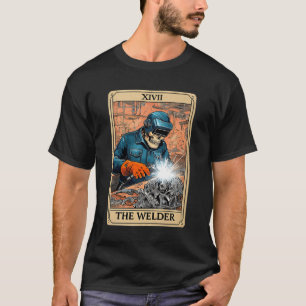 Camiseta O cartão de tarô de soldagem do esqueleto do solda