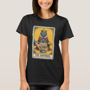 Camiseta O cartão de tarot do gato imperador, gato na caixa