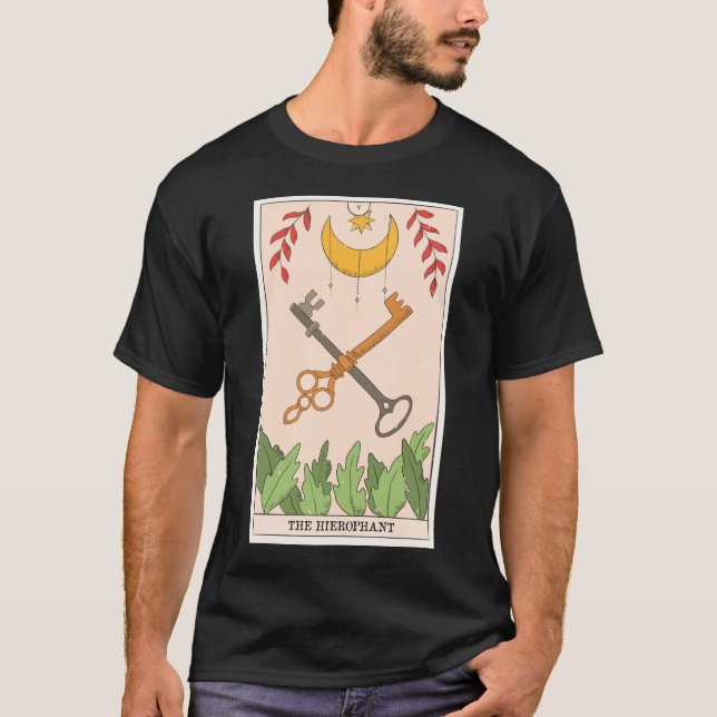Camiseta O cartão de tarot Hierophant Major Arcana moderno (Frente)