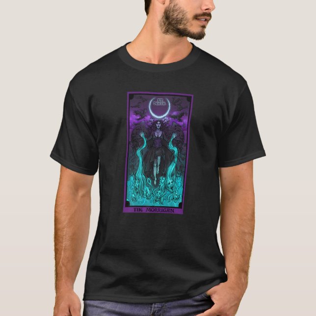 Camiseta O Cartão Morrigan Da Morte, Gothic Pagan Witan T (Frente)