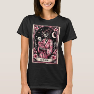 Camiseta O cartão tarô da mamãe esqueleto mamãe café feliz