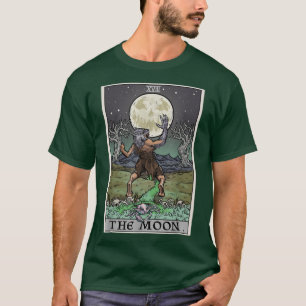 Camiseta O Cartão Tarot da Lua Halloween Werewolf Gothic Wi