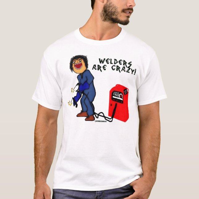Camiseta O Cartoon Louco Welder (Frente)