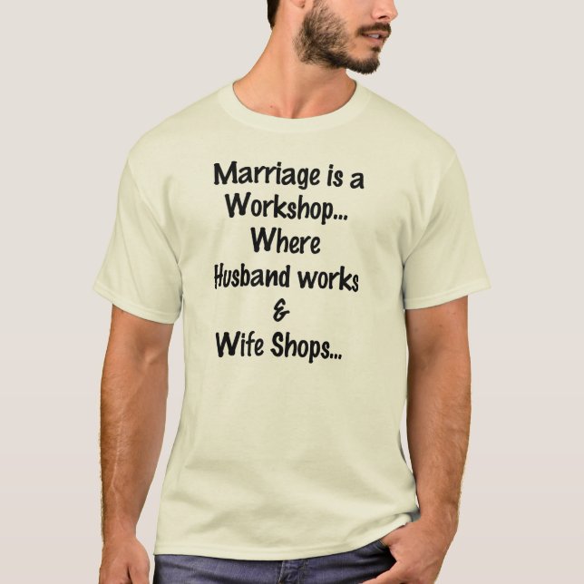 CAMISETA O CASAMENTO É UMA OFICINA ENGRAÇADA (Frente)