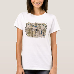 Camiseta O Casamento Feliz (corte de madeira de cor estênci