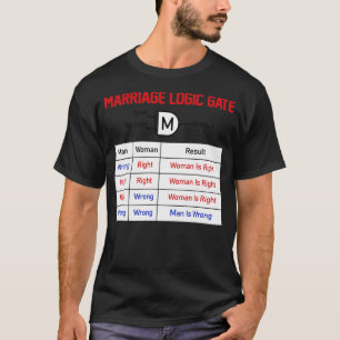 Camiseta O Casamento Lógico da Porta Engraçado Engenheiro
