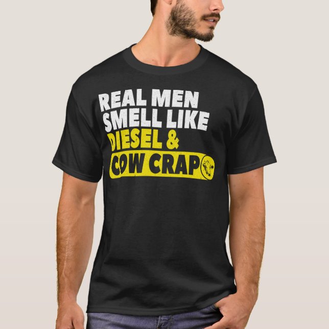 Camiseta O Cattleman Engraçado Dar Homens Verdadeiros Cheir (Frente)