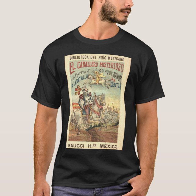 Camiseta O cavalheiro misterioso e o boné do Conquistador (Frente)
