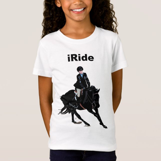 Camiseta O cavalo bonito das crianças do iRide (Frente)