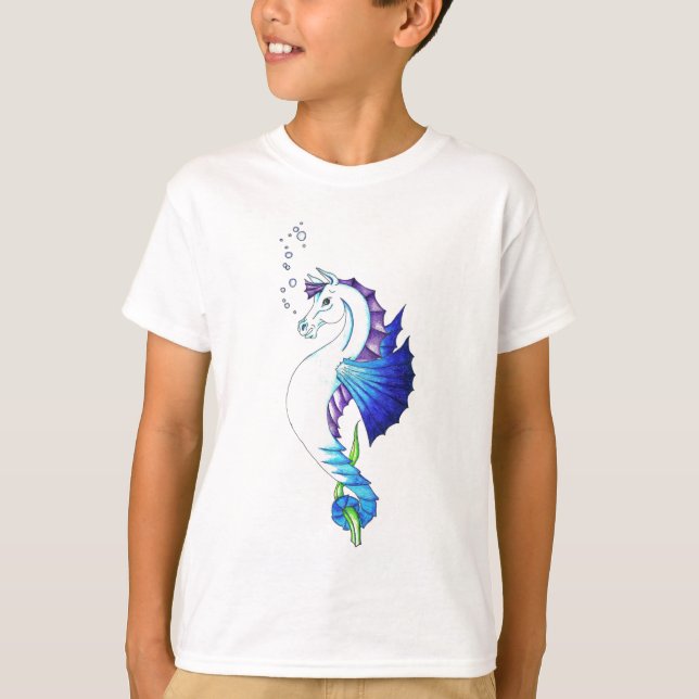Camiseta O Cavalo de Água Azul (Frente)