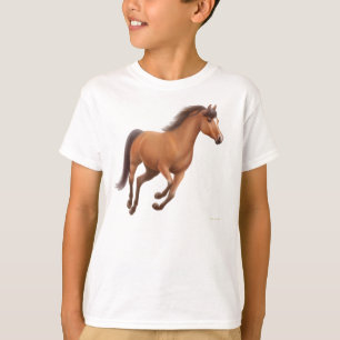 Camiseta O cavalo de baía de galope caçoa a camisola