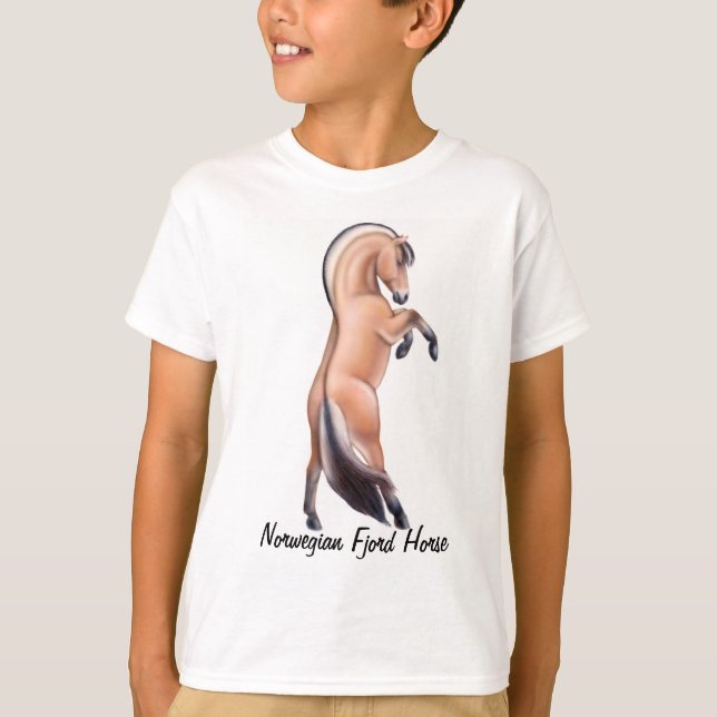 Camiseta O cavalo norueguês do fiorde caçoa o t-shirt (Frente)