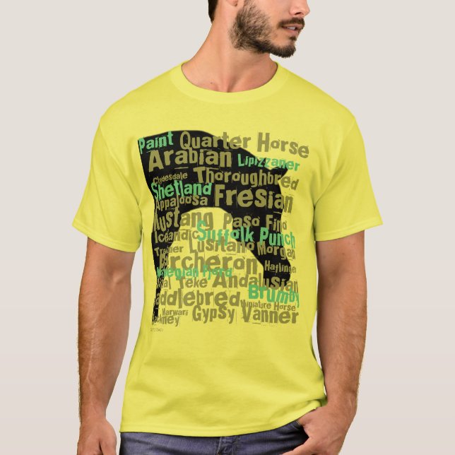 Camiseta O cavalo produz o amarelo do t-shirt dos homens (Frente)