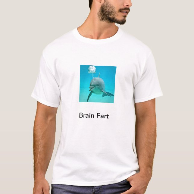 Camiseta O cérebro Fart golfinho (Frente)